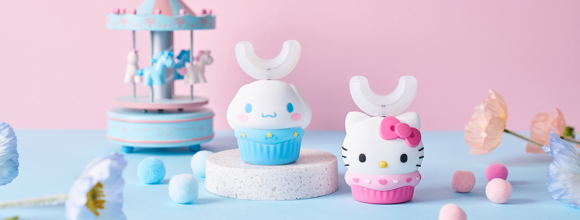 Youle NETTEC-Children's U-shaped electric toothbrush-Hello Kitty and Cinnamoroll